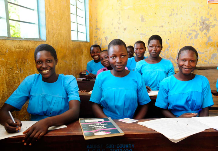 Students at the Akolodong Primary School in Uganda studying in class Gender Equality