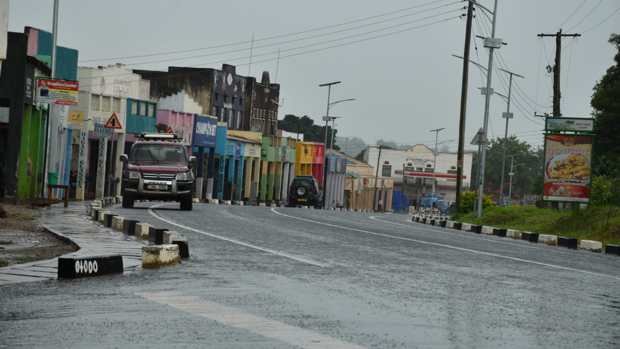 Deserted streets in Kitgum, Uganda during the 2020 Covid-19 pandemic